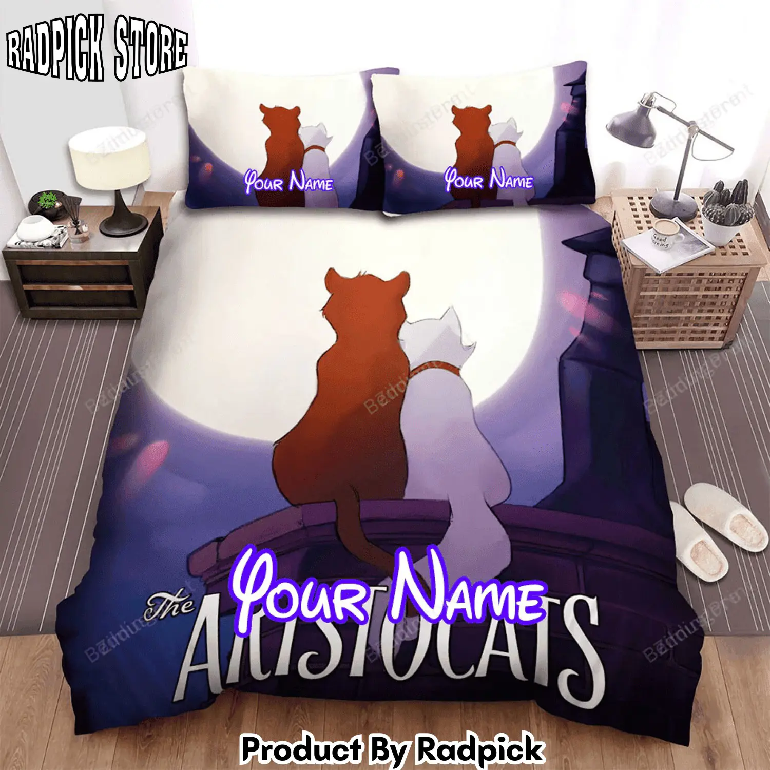 Radpick the aristocats 28197029 movie poster fanart 2 bed sheets duvet cover personalized name bedding sets rp3271432
